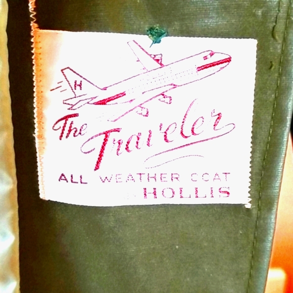 70's FRINGE Travelers OLIVE Green Water VEGAN ALL WEATHER Jacket - Picture 14 of 16